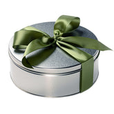 medium gift tin with green bow